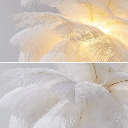 ArtDeco Feather Złota Lampa Stołowa – Styl Retro w Nowoczesnej Formie 4