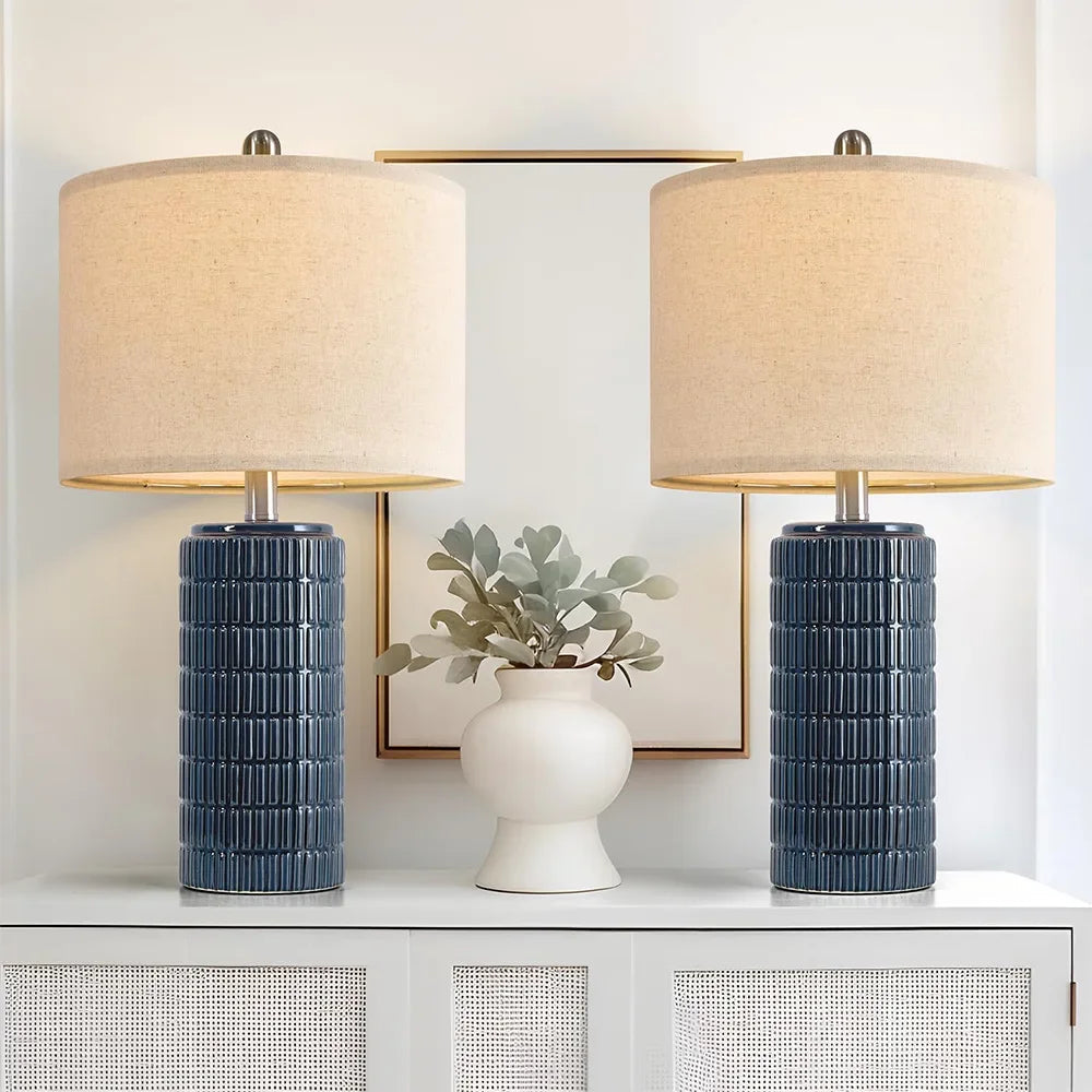 Ceramiczna Lampa Stołowa Retro – Eleganckie Ciepłe Światło 1