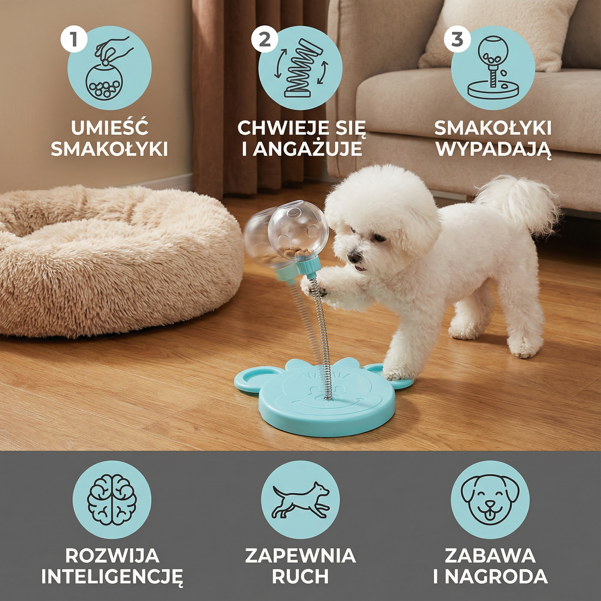 Chwiejna Zabawka na Smakołyki dla Psa – Interaktywna Rozrywka dla Aktywnych Pupili 2