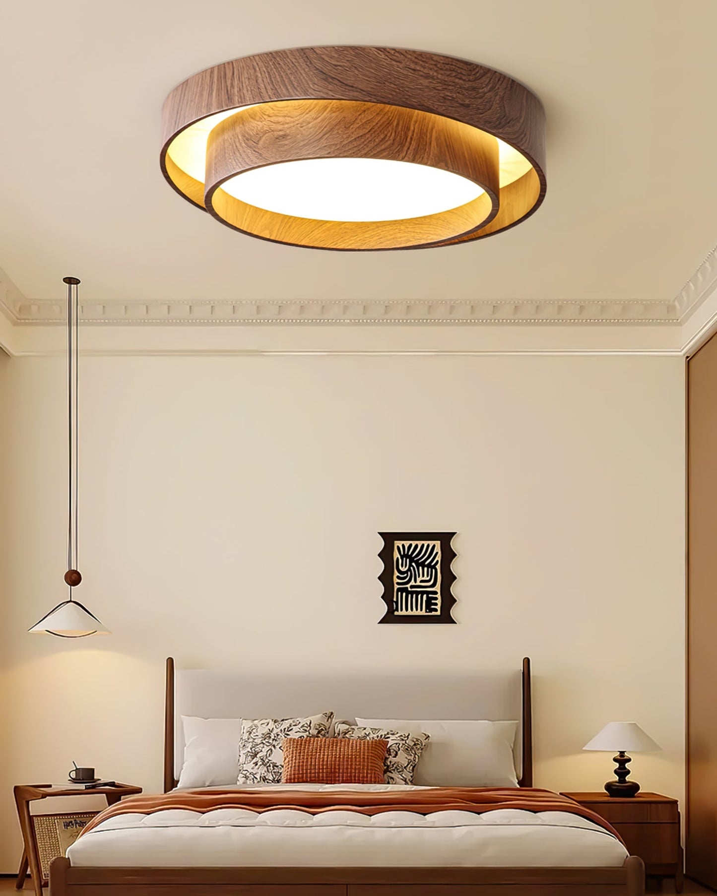 Drewniana Lampa Sufitowa Vaako – Eleganckie Oświetlenie LED do Wnętrza 8