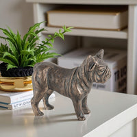 Fransk bulldogfigur - antik brons, realistisk skulptur