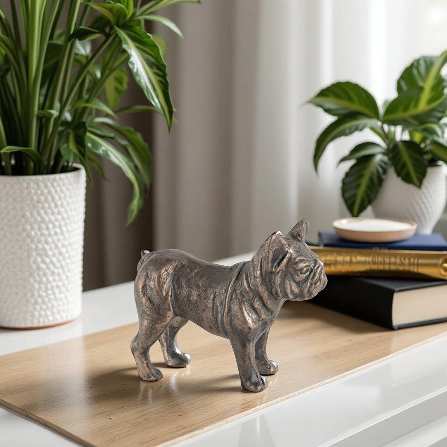 Figurka Buldoga Francuskiego Antyczny Brąz – Unikalny Element Dekoracyjny 3