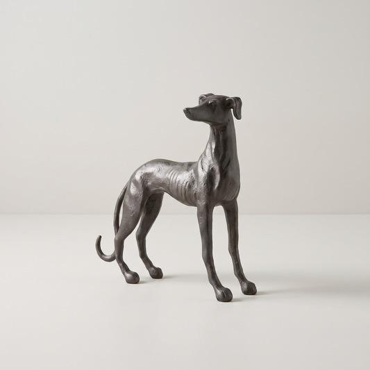 Figurka Psa Greyhounda Aluminium – Elegancka Dekoracja Wnętrz 1