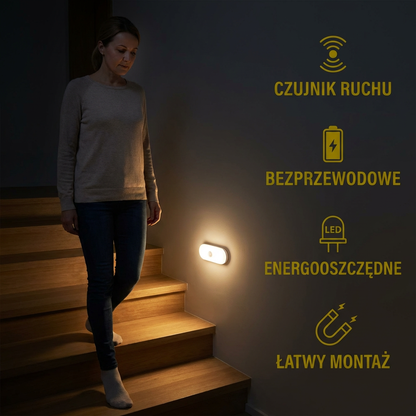 Inteligentna Lampka Nocna LED z Czujnikiem Ruchu – Automatyczne, Energooszczędne Oświetlenie 1
