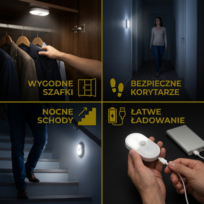 Inteligentna Lampka Nocna LED z Czujnikiem Ruchu – Automatyczne, Energooszczędne Oświetlenie 3