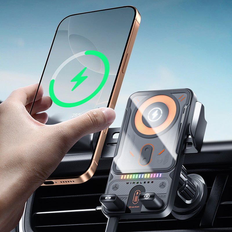 Inteligentny Uchwyt Samochodowy 2 w 1 – Wygodne Ładowanie i Automatyczna Rotacja 1