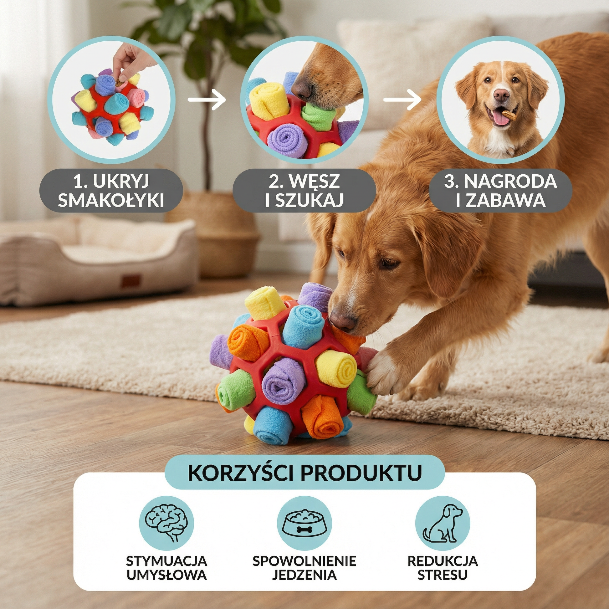 Interaktywna Piłka Węchowa dla Psa – Stymulacja i Radość w Każdym Dniu 2
