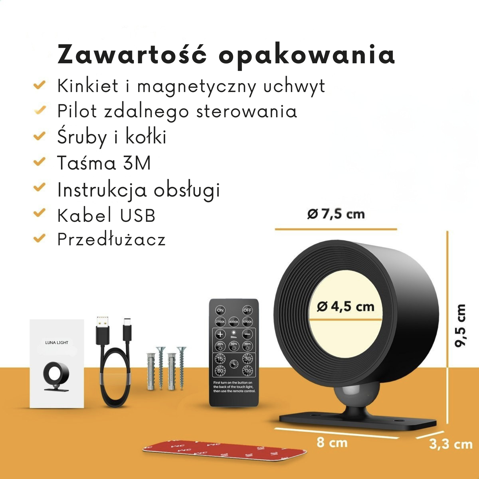 Kinkiet Lunaglow Z Pilotem – Nowoczesne Oświetlenie Zdalne i Wszechstronne 4