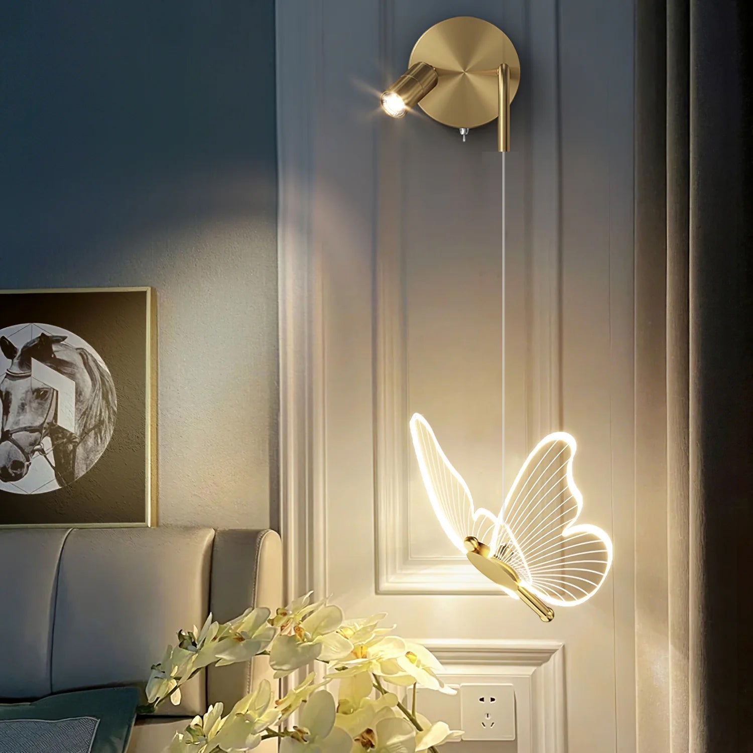 Kinkiet Motyl Nowoczesny Z Akrylu – Elegancka Atmosfera Wnętrza 4