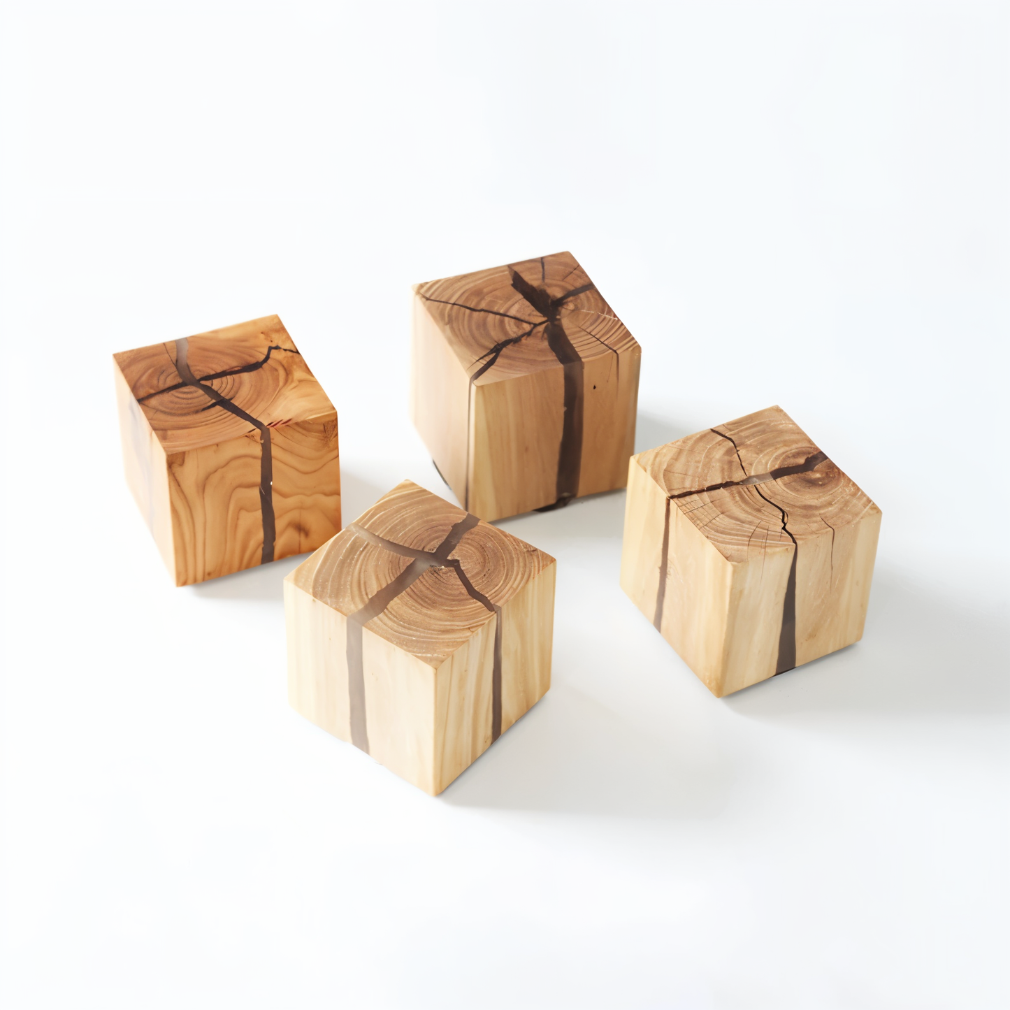 Kinkiet QuadCrackle z Drewna – Artystyczne Oświetlenie do Sypialni i Salonu 7