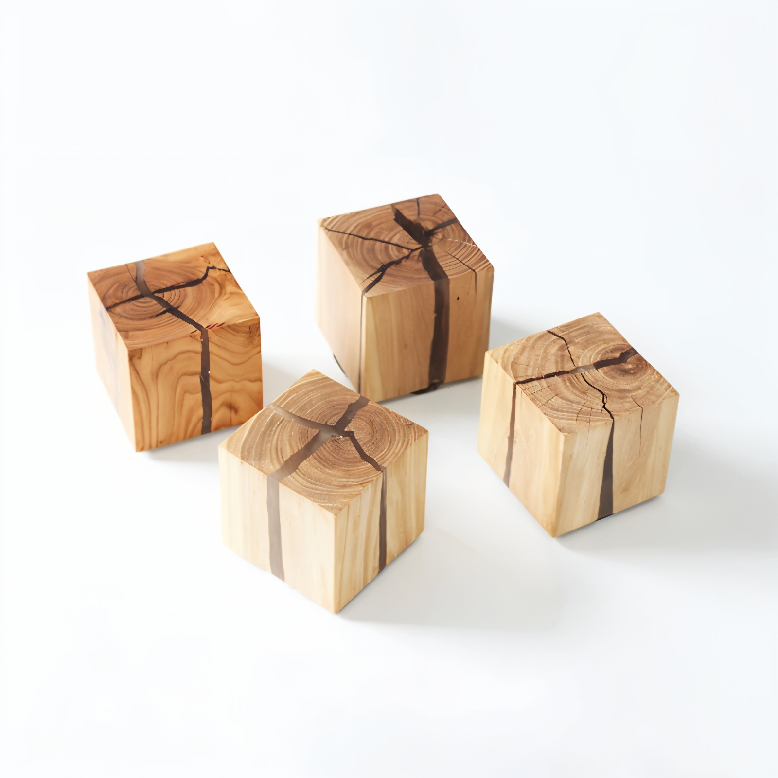 Kinkiet QuadCrackle z Drewna – Artystyczne Oświetlenie do Sypialni i Salonu 7