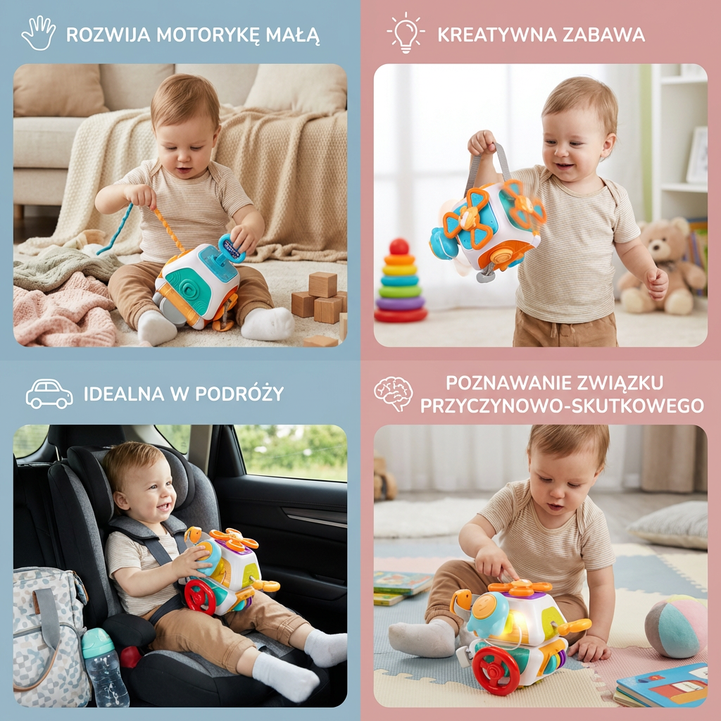 Kostka Aktywności Montessori 22-w-1 – Rozwijaj Umiejętności Poprzez Zabawę 3