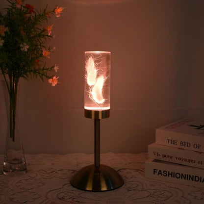 Kwiatowa Lampa Stołowa Bezprzewodowa – Kolorowe Światło Z Unikalnym Wzorem 0