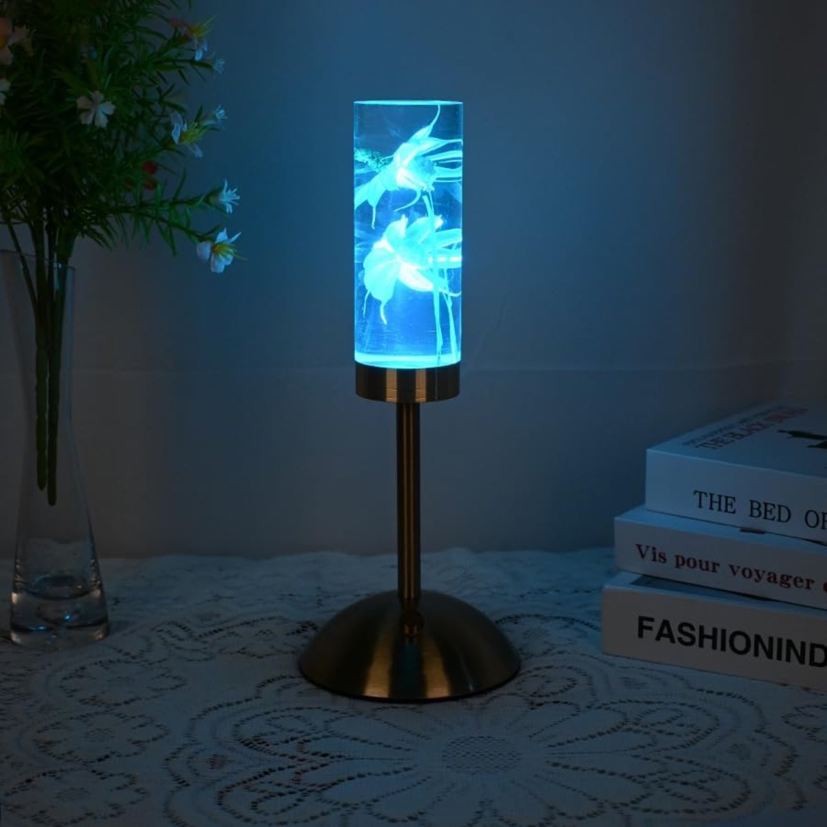 Kwiatowa Lampa Stołowa Bezprzewodowa – Kolorowe Światło Z Unikalnym Wzorem 5