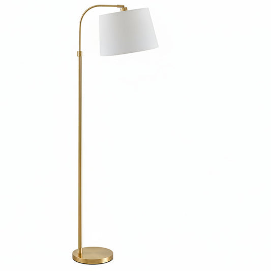 Lampa podłogowa z nachylonym metalowym kloszem