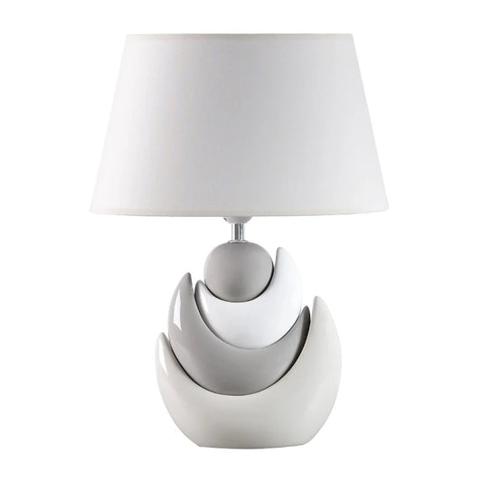 Lampa stołowa z rzeźbiarską, warstwową podstawą