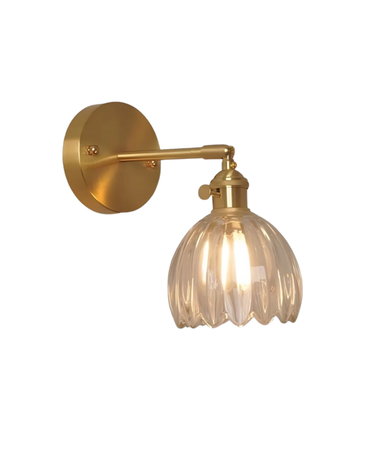 Lampa Ścienna Szklana Kopuła Vintage – Eleganckie Oświetlenie z Ciepłym Nastrojem 0