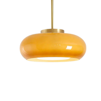 Taklampa - bauhaus glas med gulddetalj