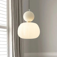 Hängande lampa Wabi Sabi krämfärgad – retro glas för matsal