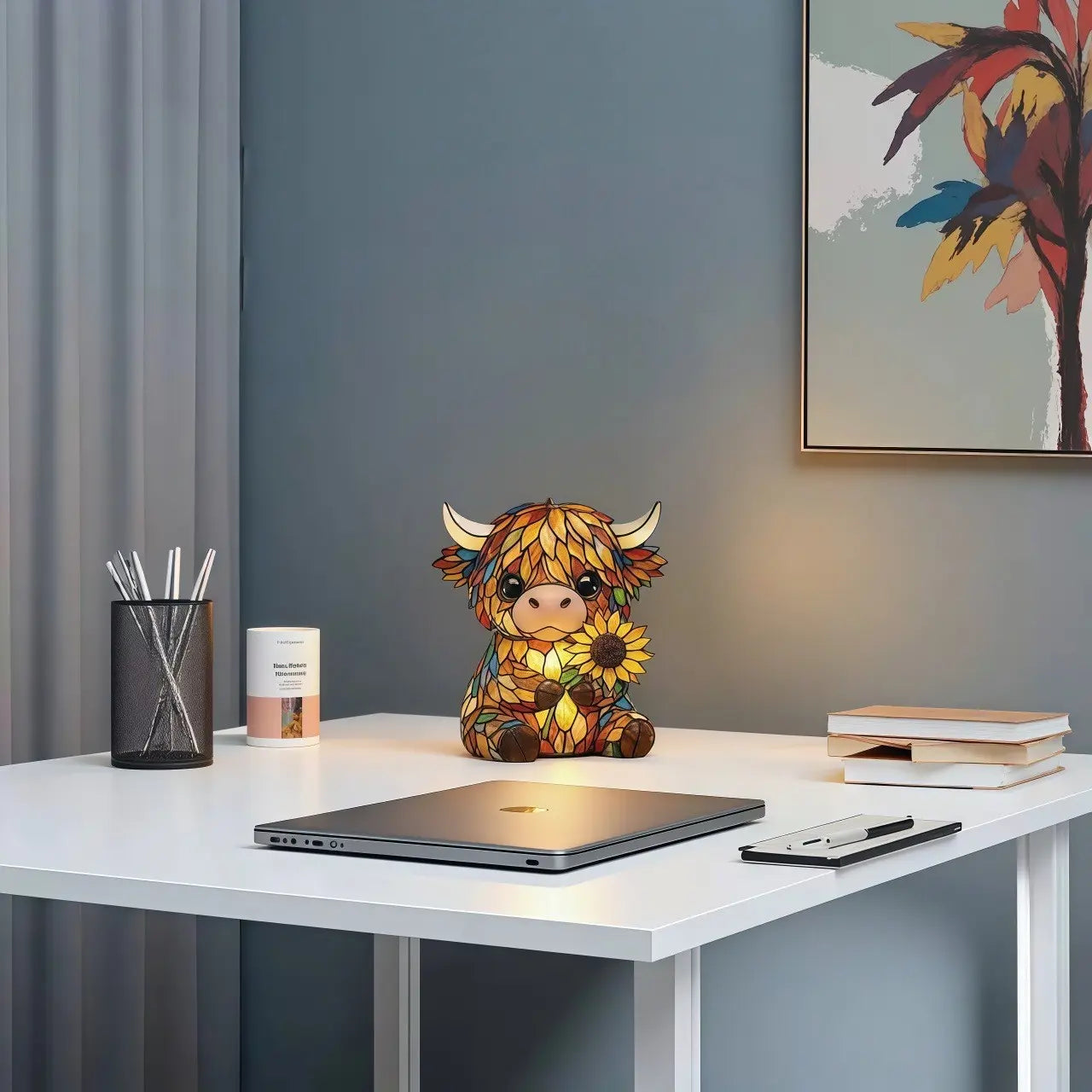 Lampka Nocna LED Highland Cow – Uroczy Blask Do Sypialni I Pokoju Dziecięcego 3