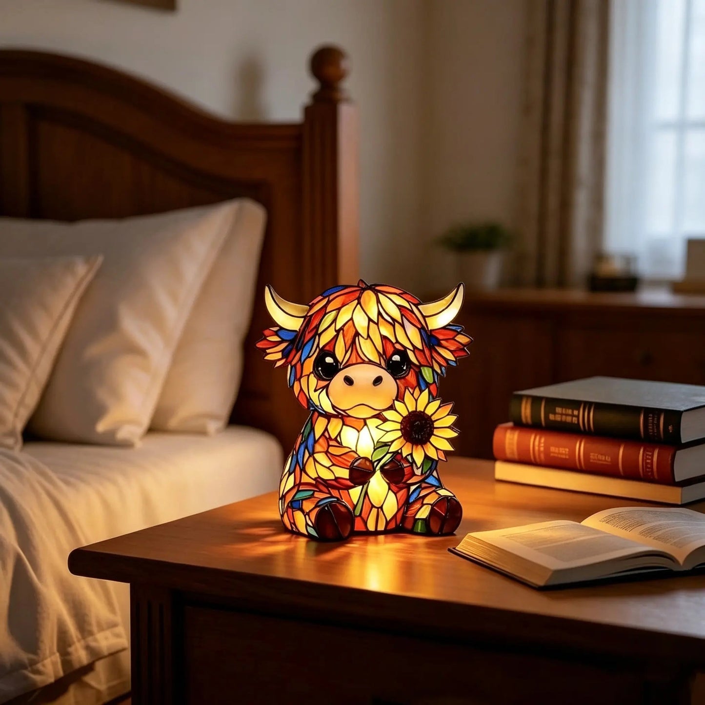 Lampka Nocna LED Highland Cow – Uroczy Blask Do Sypialni I Pokoju Dziecięcego 4