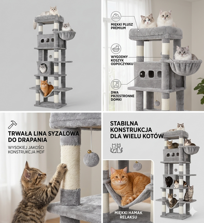 Luksusowy Drapak Wysoki dla Kota – Idealne Miejsce do Wspinaczki i Relaksu 2