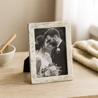 Fotoram - metall antikt silver, med glasfront