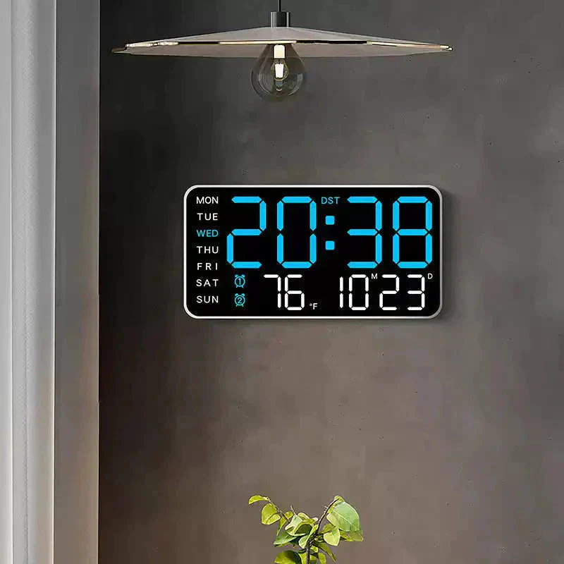 Multifunktionell Digital Väggklocka – Stilren Tidsvisning med LED 4