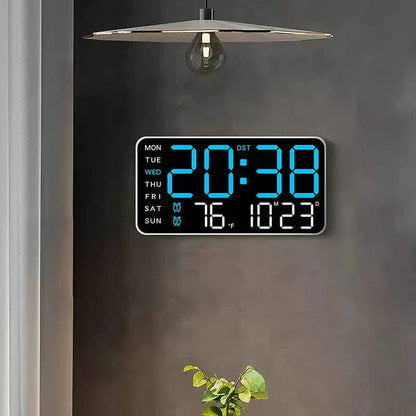 Multifunktionell Digital Väggklocka – Stilren Tidsvisning med LED 4