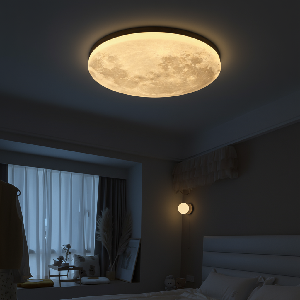 Okrągła Lampa Sufitowa Moon LED – Minimalistyczne Oświetlenie Do Salonów I Sypialni 2