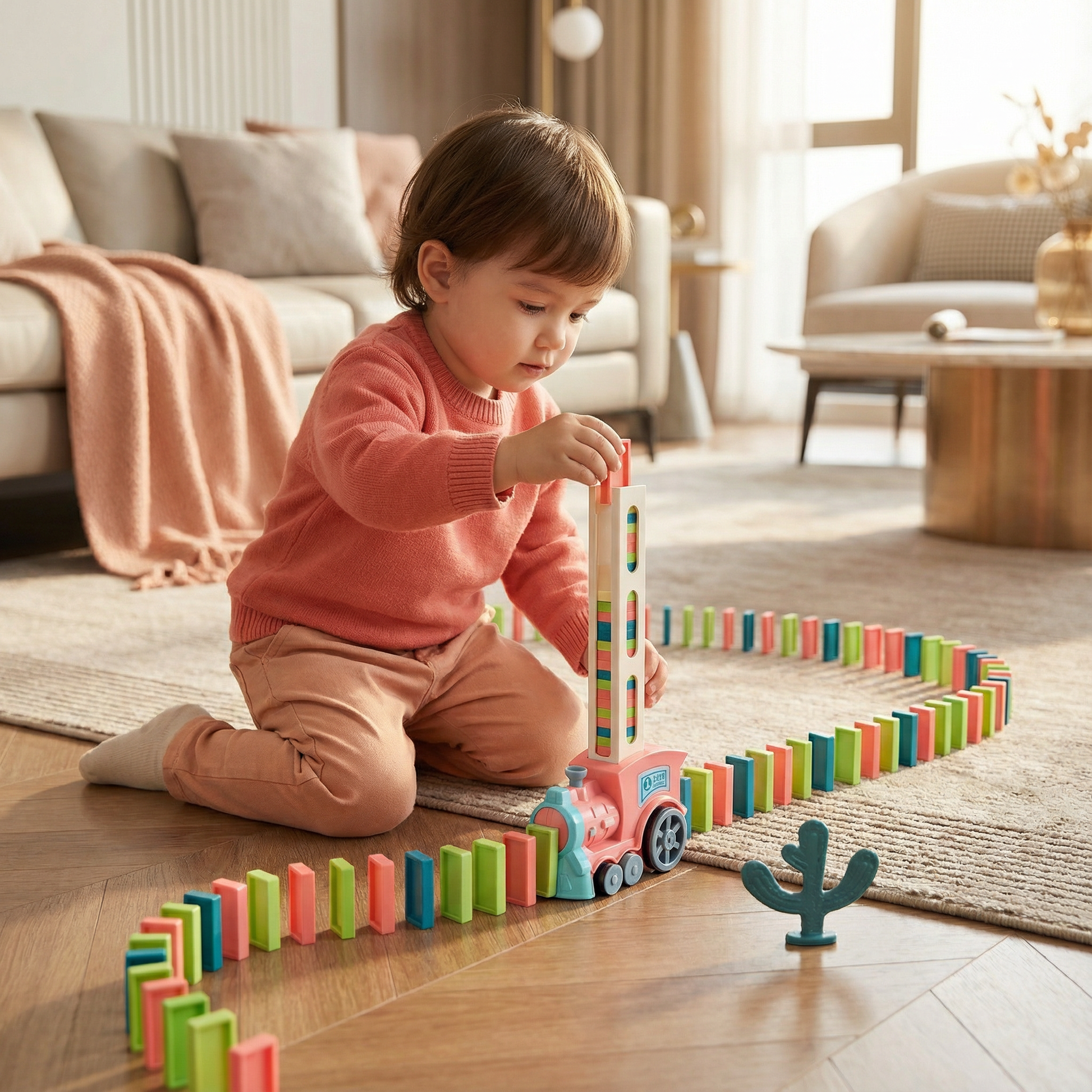 Pociąg Domino Edukacyjny dla Dzieci – Kreatywna Zabawa dla 3-4 Latków 1