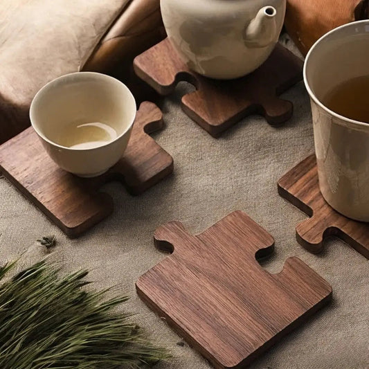 Podstawki Do Puzzli Z Drewna Orzechowego – Elegancka Dekoracja Na Twój Stół 0