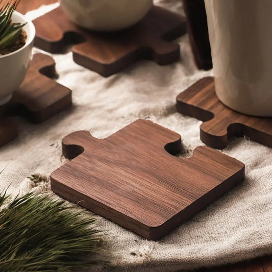 Podstawki Do Puzzli Z Drewna Orzechowego – Elegancka Dekoracja Na Twój Stół 1
