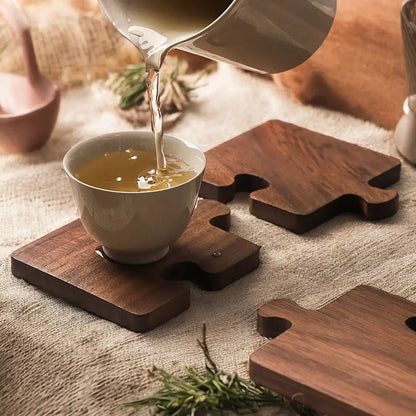 Podstawki Do Puzzli Z Drewna Orzechowego – Elegancka Dekoracja Na Twój Stół 2