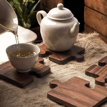 Podstawki Do Puzzli Z Drewna Orzechowego – Elegancka Dekoracja Na Twój Stół 4