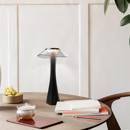 Rzeźbiona Lampa Stołowa Bezprzewodowa Czarna – Eleganckie Akcenty Światła 2