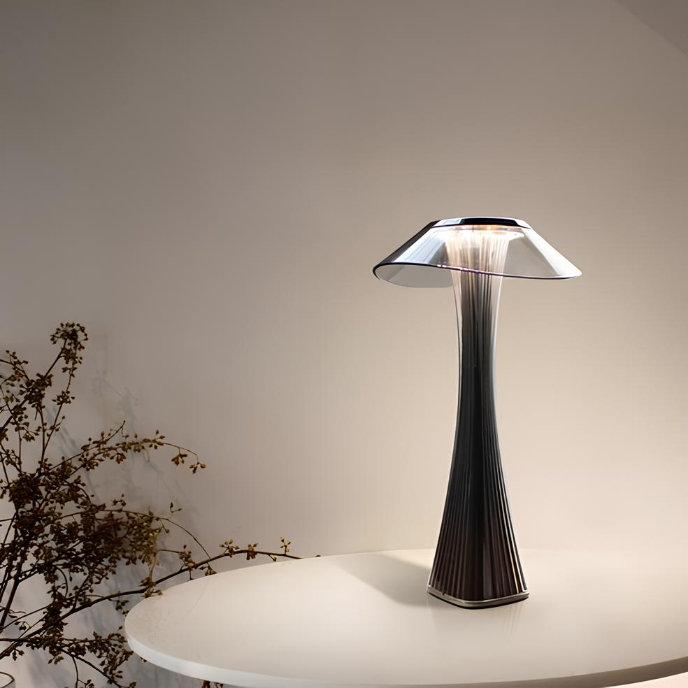 Rzeźbiona Lampa Stołowa Bezprzewodowa Czarna – Eleganckie Akcenty Światła 5