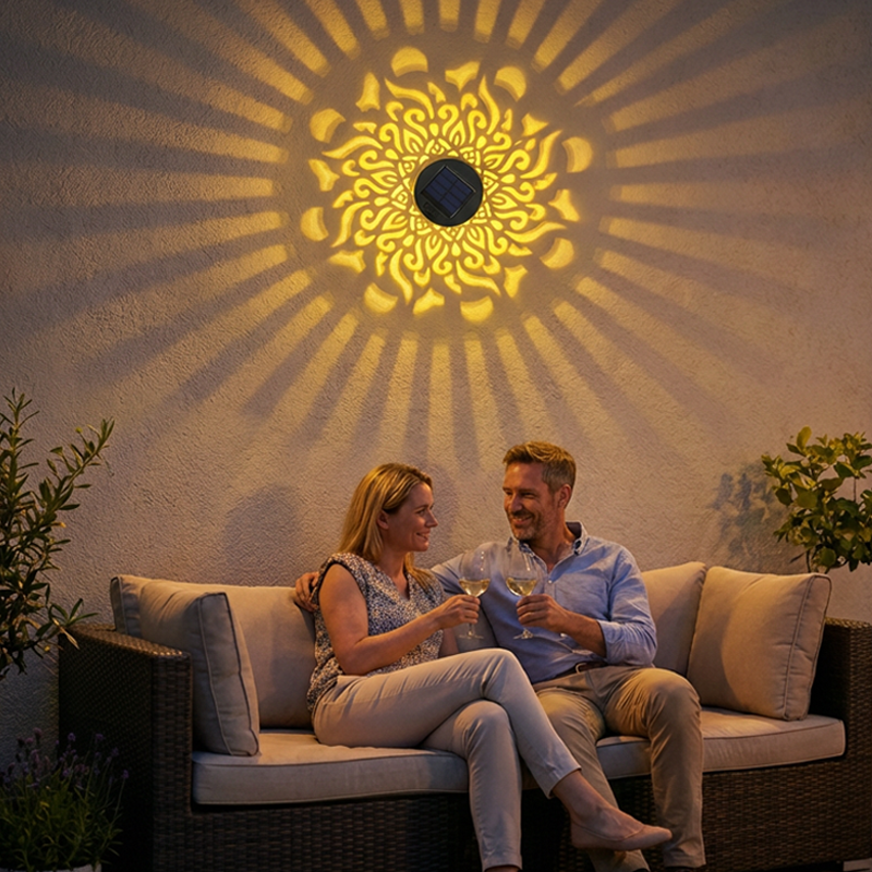 Solarna Lampa Mandala Ogrodowa – Ekologiczne Oświetlenie Zewnętrzne w Stylu Vintage 5