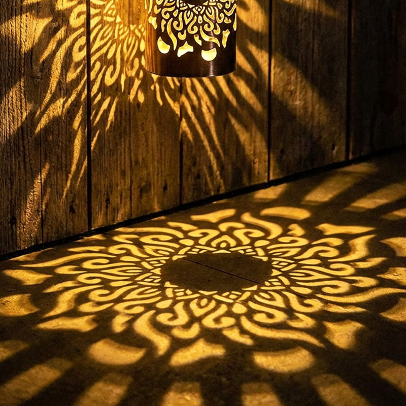 Solarna Lampa Mandala Ogrodowa – Ekologiczne Oświetlenie Zewnętrzne w Stylu Vintage 6