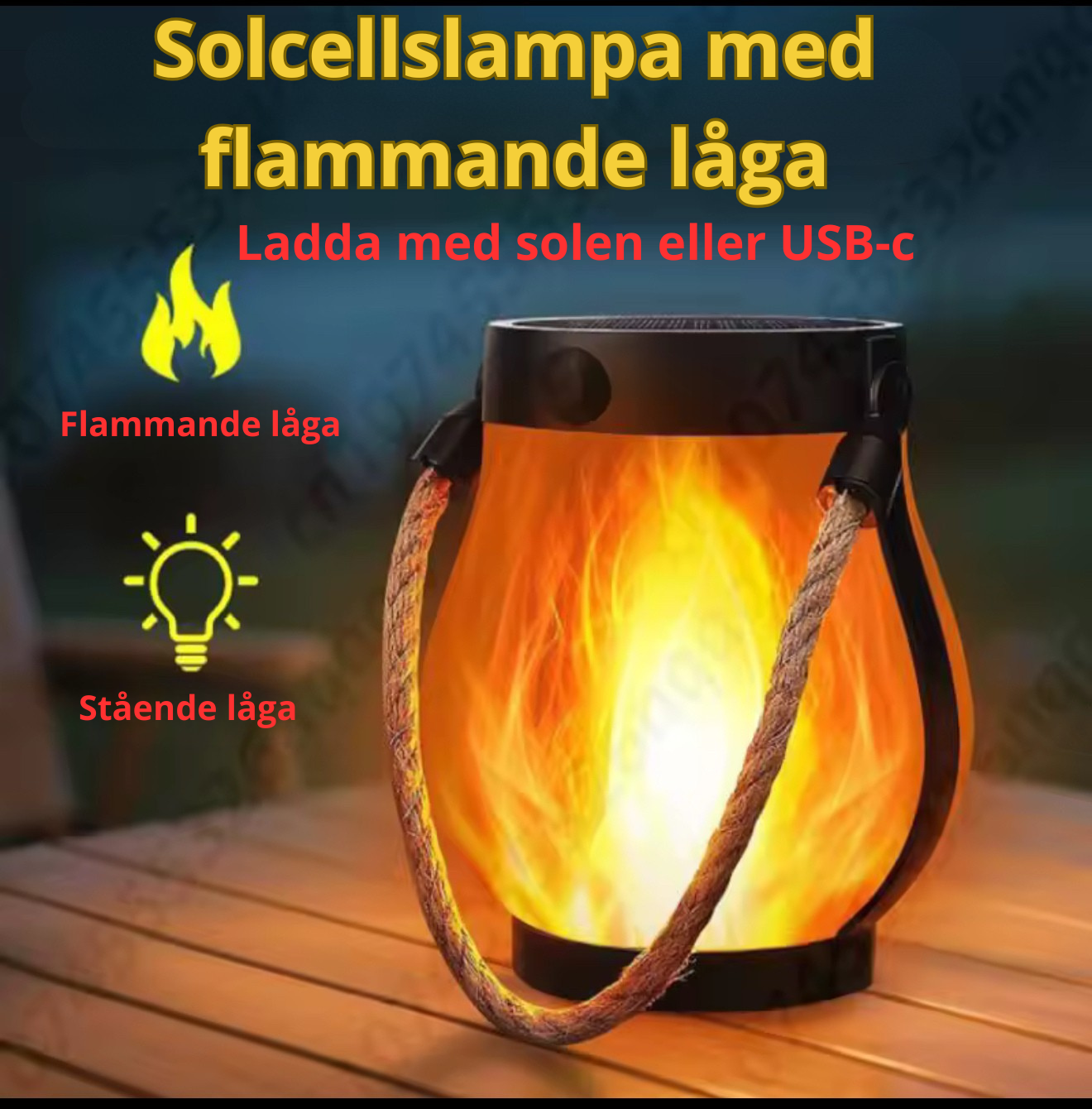 Solcellslampa Utomhus Med Flammeffekt – Mysigt Varmt Ljus För Trädgården 1