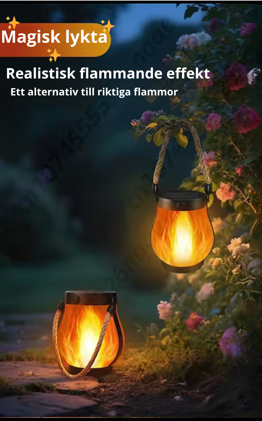 Solcellslampa Utomhus Med Flammeffekt – Mysigt Varmt Ljus För Trädgården 2