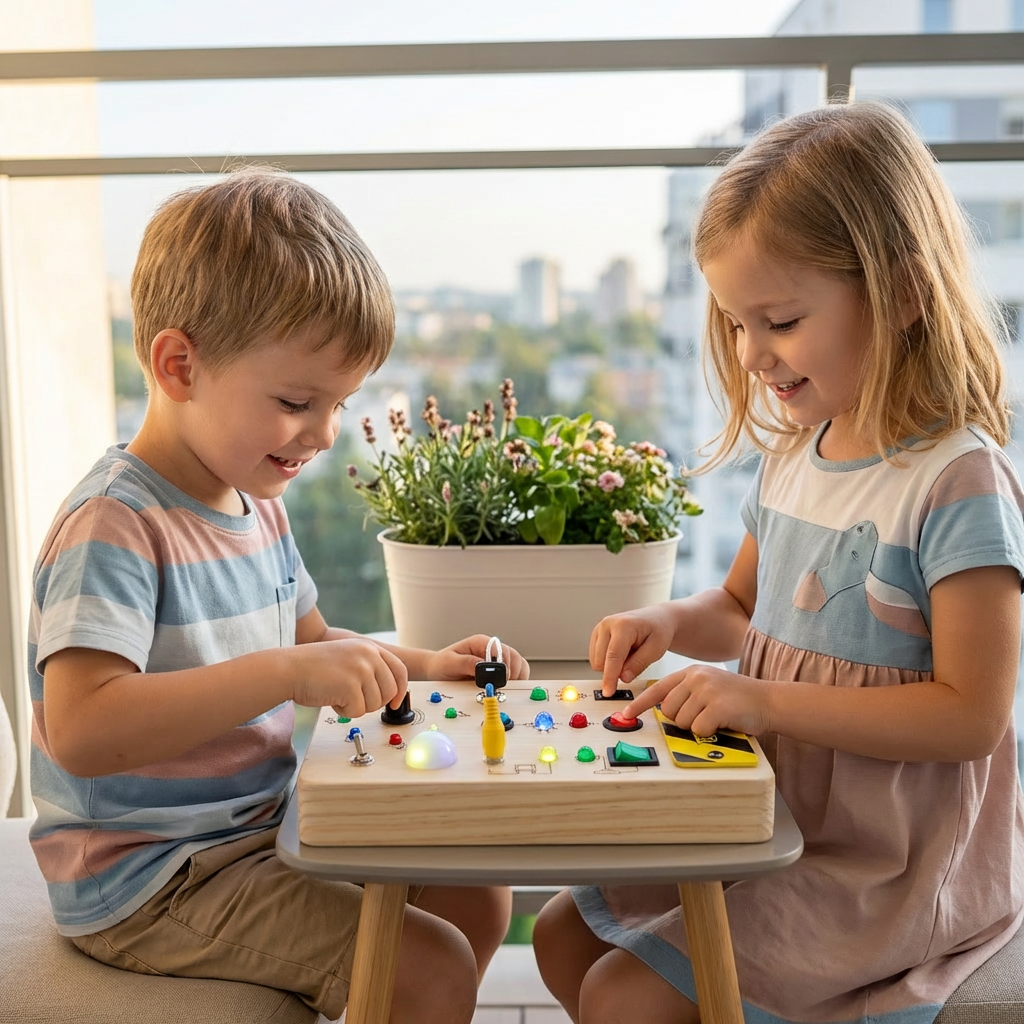 Tablica Sensoryczna Montessori z Drewna – Odkrywaj Świat Poprzez Zabawę 0
