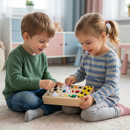 Tablica Sensoryczna Montessori z Drewna – Odkrywaj Świat Poprzez Zabawę 1