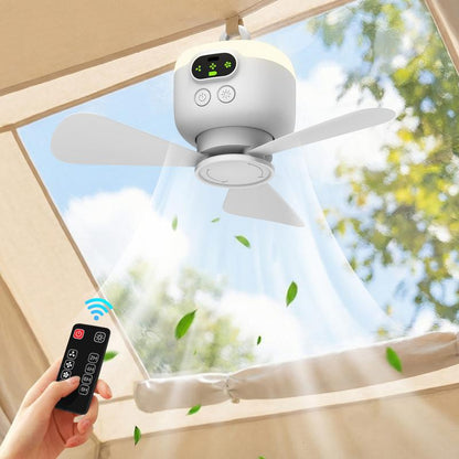 Wentylator Sufitowy LED Akumulatorowy – Cicha Praca i Eleganckie Oświetlenie 1