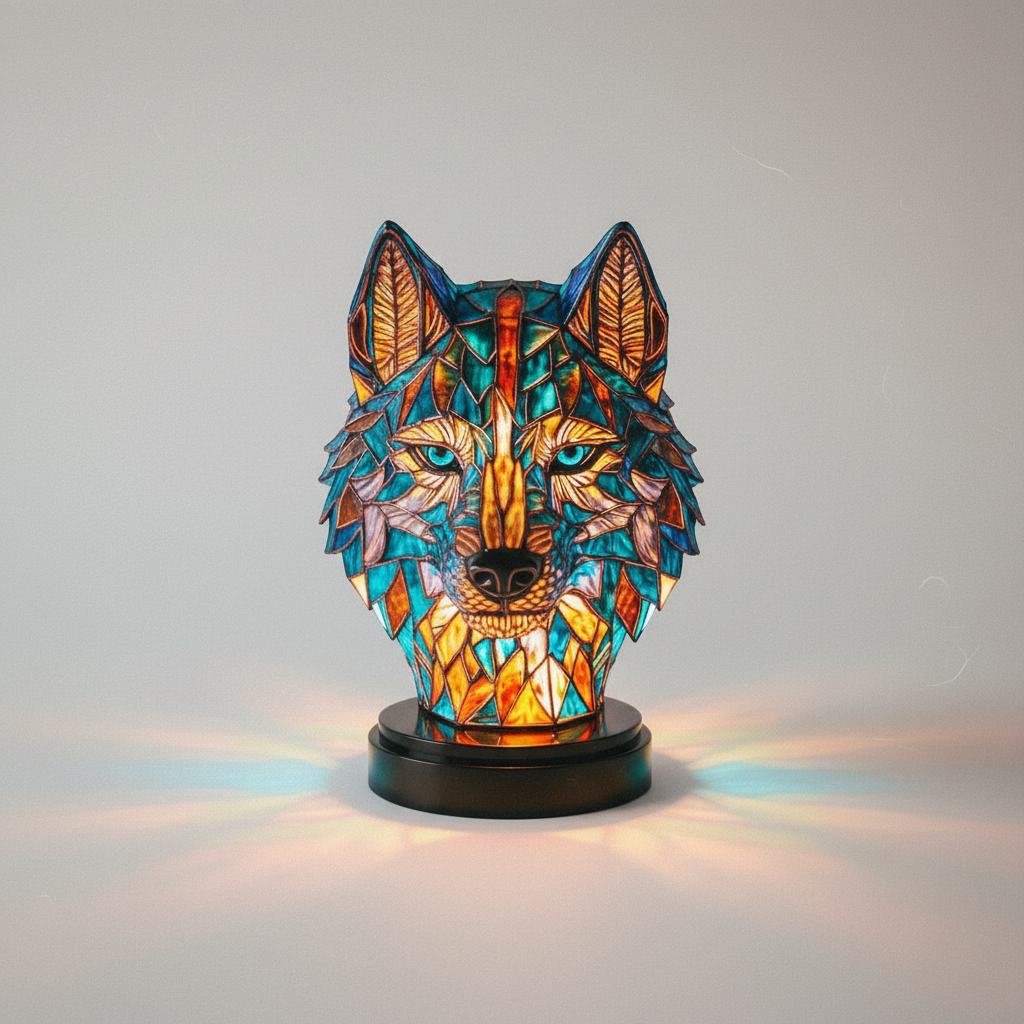 Lampa szklana - dekoracyjne oświetlenie z figurką