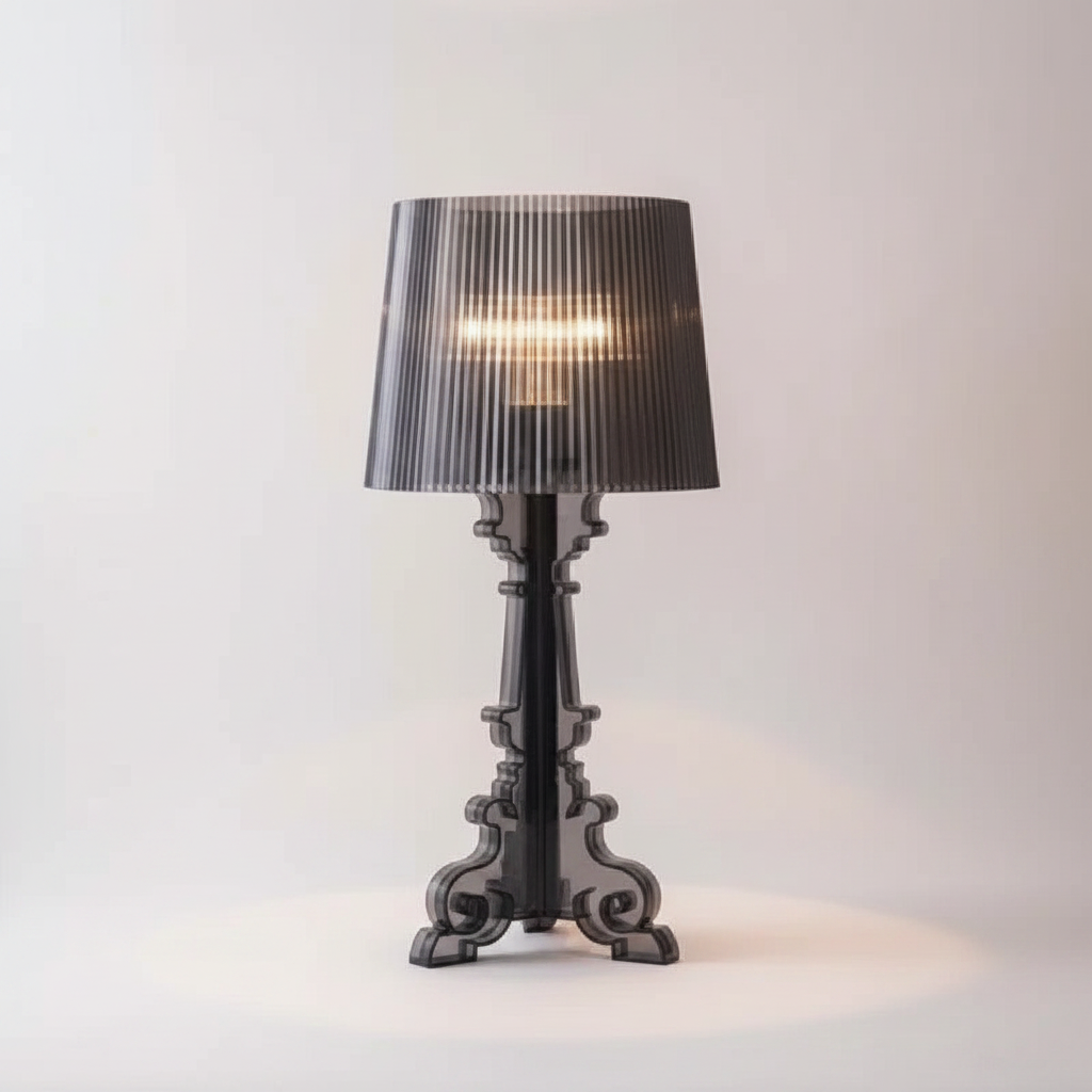 Lampa barokowa - stołowa dekoracyjna z abażurem