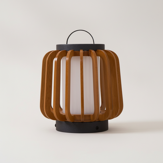 Lampa zewnętrzna - bezprzewodowa LED drewniana wodoodporna