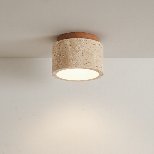 Lampa Sufitowa Dekoracyjna Trawertyn – Drewniana Nowoczesna do Sypialni