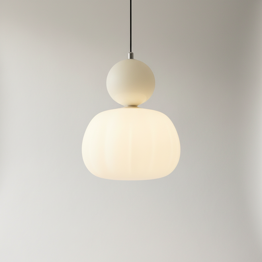 Lampa Wisząca Wabi Sabi Kremowa – Szklana Retro do Jadalni
