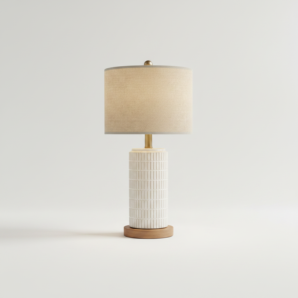 Lampa Stołowa Ceramiczna Retro – Vintage LED E27 do Salonu